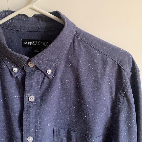 JCrew Mercantile Men’s Dress Shirt blue speckled - Picture 2 of 6